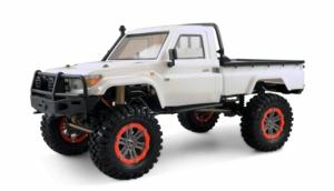 AMEWI 22434 AMXRock RCX10P Escala Crawler Pick-Up 1:10 2.4GHz RTR, blanco 6 canales, bloqueos de diferencial, ¡2 velocidades!