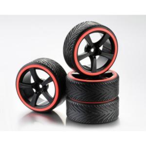 Ruedas Absima  1/10 pista drift  negras raya roja (4 unidades)