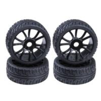  Ruedas Absima 1/8 pista con hexagono 17mm  4 UNID NEGRAS