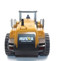 Cargadora HUINA 1583 V4 PRO Bulldozer Retroexcavadora 1/14 metal profesional 10 canales RTR 583 con bateria extra