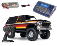 Traxxas 82046-4S1 TRX-4 Ford Bronco XLT 1/10 Crawler RTR + Batería LiPo de 6700 mAh + Cargador con batería Lipo de 50 C y cargador rápido RC