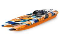 Traxxas 57046-4 Catamarán M41 Barco de carreras sin escobillas de fuselaje ancho TSM