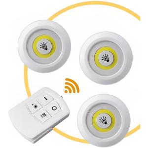 LUCES LED INHALAMBRICAS SIN CABLES CON MANDO A DISTANCIA 3 UNID