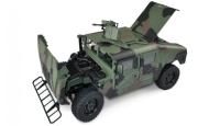 Camión militar estadounidense AMEWI 22420 4x4, escala 1:10, camuflaje parcial, metal, RTR, 16 canales, control remoto, ejes de portal impermeables