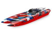 Traxxas 57046-4 Catamarán M41 Barco de carreras sin escobillas de fuselaje ancho TSM