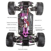 Monster 4x4 1:10 Brontosaurus HSP LIPO 2.4G ROJO CON EMISORA AJUSTABLE