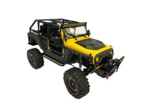 DF-Models 3163 DF-4S PRO Crawler 1:10, distancia entre ejes de 313 mm, 2,4 GHz RTR, amarillo en caja de transporte