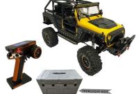 DF-Models 3163 DF-4S PRO Crawler 1:10, distancia entre ejes de 313 mm, 2,4 GHz RTR, amarillo en caja de transporte